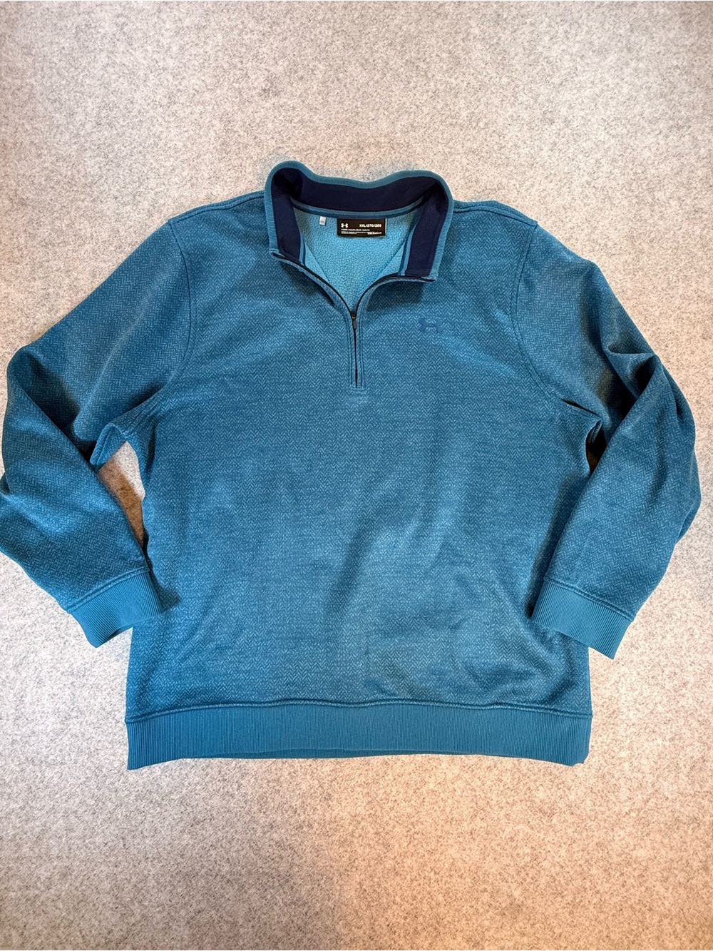 Under Armour ColdGear XXL Teal Quarter Zip Pullover Loose Fit